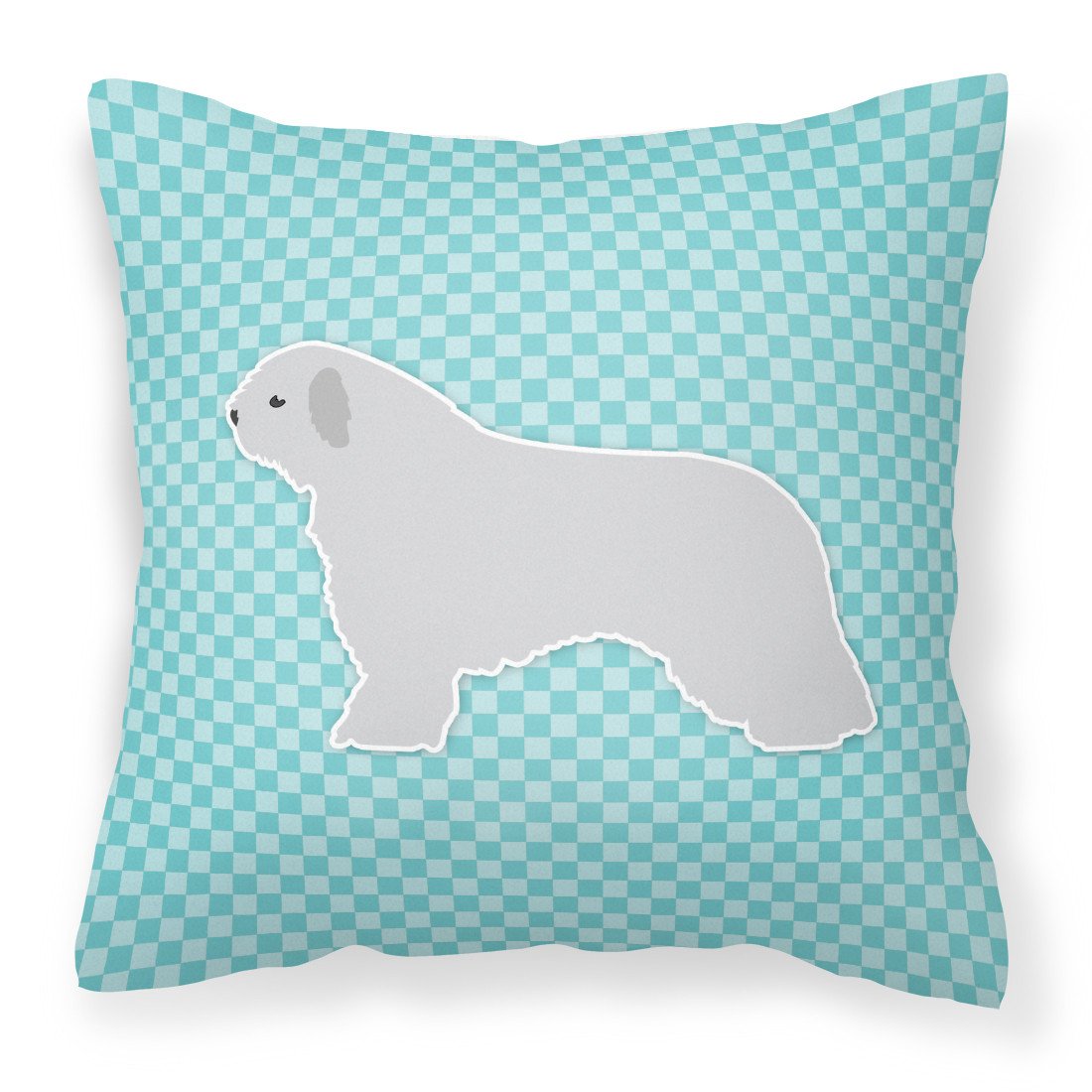 Spanish Water Dog Checkerboard Blue Fabric Decorative Pillow BB3715PW1818 by Caroline's Treasures