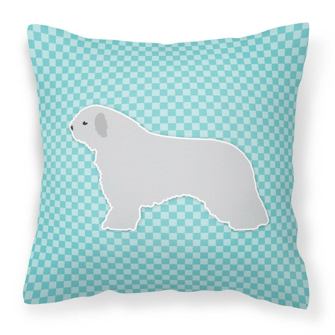 Spanish Water Dog Checkerboard Blue Fabric Decorative Pillow BB3715PW1818 by Caroline&#39;s Treasures