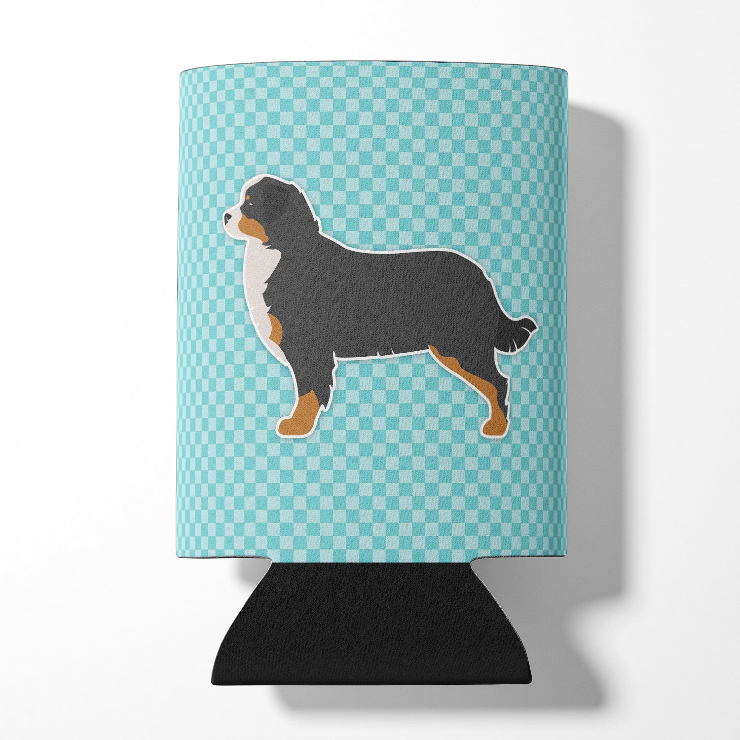 Bernese Mountain Dog Checkerboard Blue Can or Bottle Hugger BB3719CC  the-store.com.