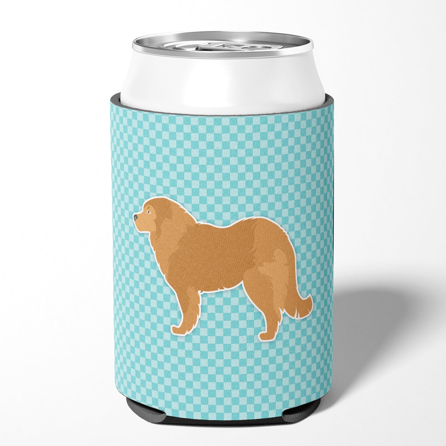 Caucasian Shepherd Dog Checkerboard Blue Can or Bottle Hugger BB3725CC