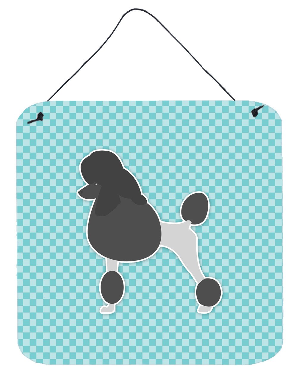 Poodle Checkerboard Blue Wall or Door Hanging Prints BB3739DS66 by Caroline&#39;s Treasures