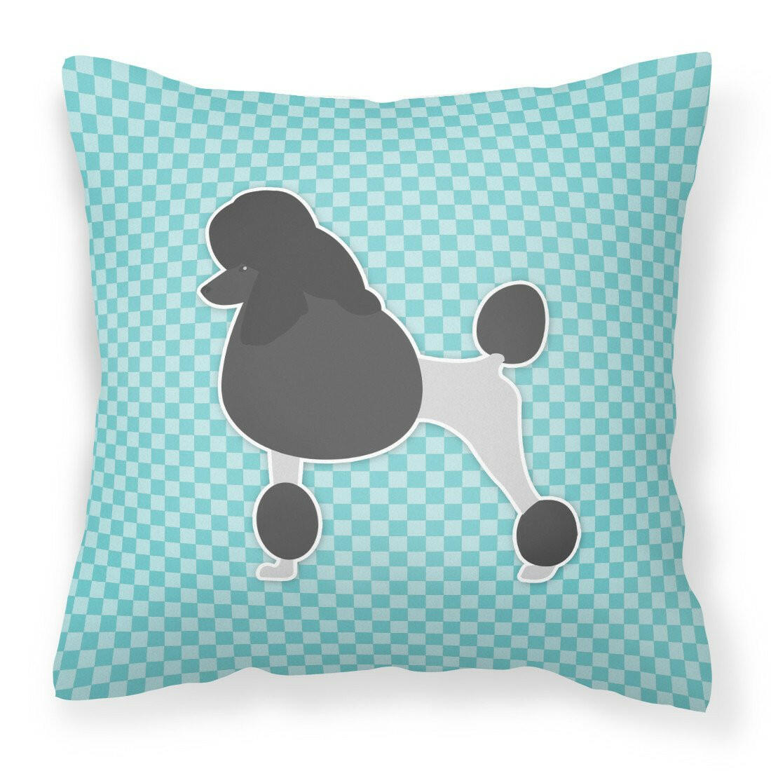 Poodle Checkerboard Blue Fabric Decorative Pillow BB3739PW1818 by Caroline&#39;s Treasures