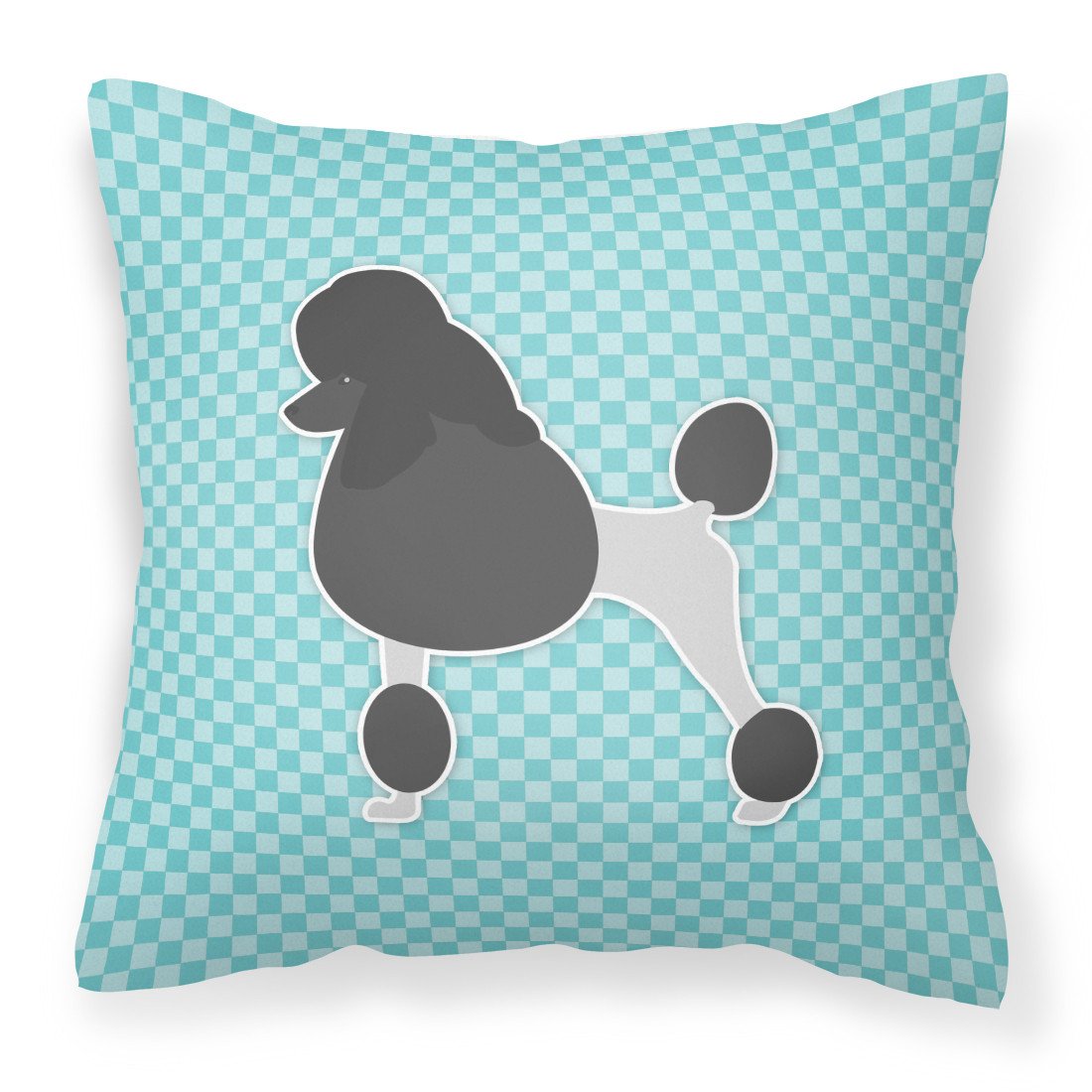 Poodle Checkerboard Blue Fabric Decorative Pillow BB3739PW1818 by Caroline's Treasures