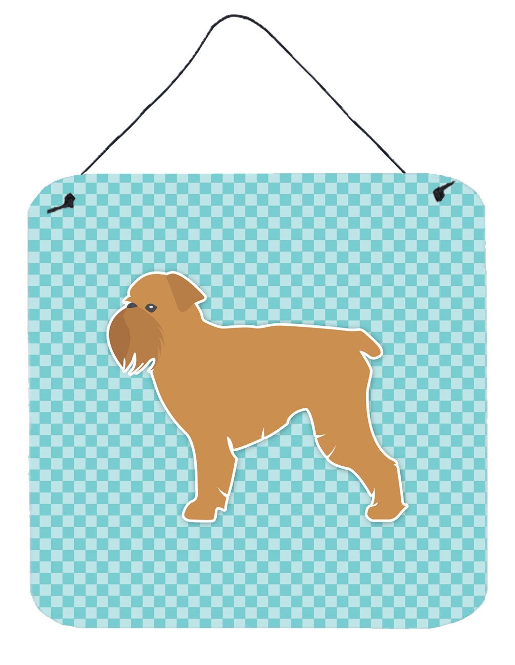 Brussels Griffon Checkerboard Blue Wall or Door Hanging Prints BB3740DS66 by Caroline&#39;s Treasures