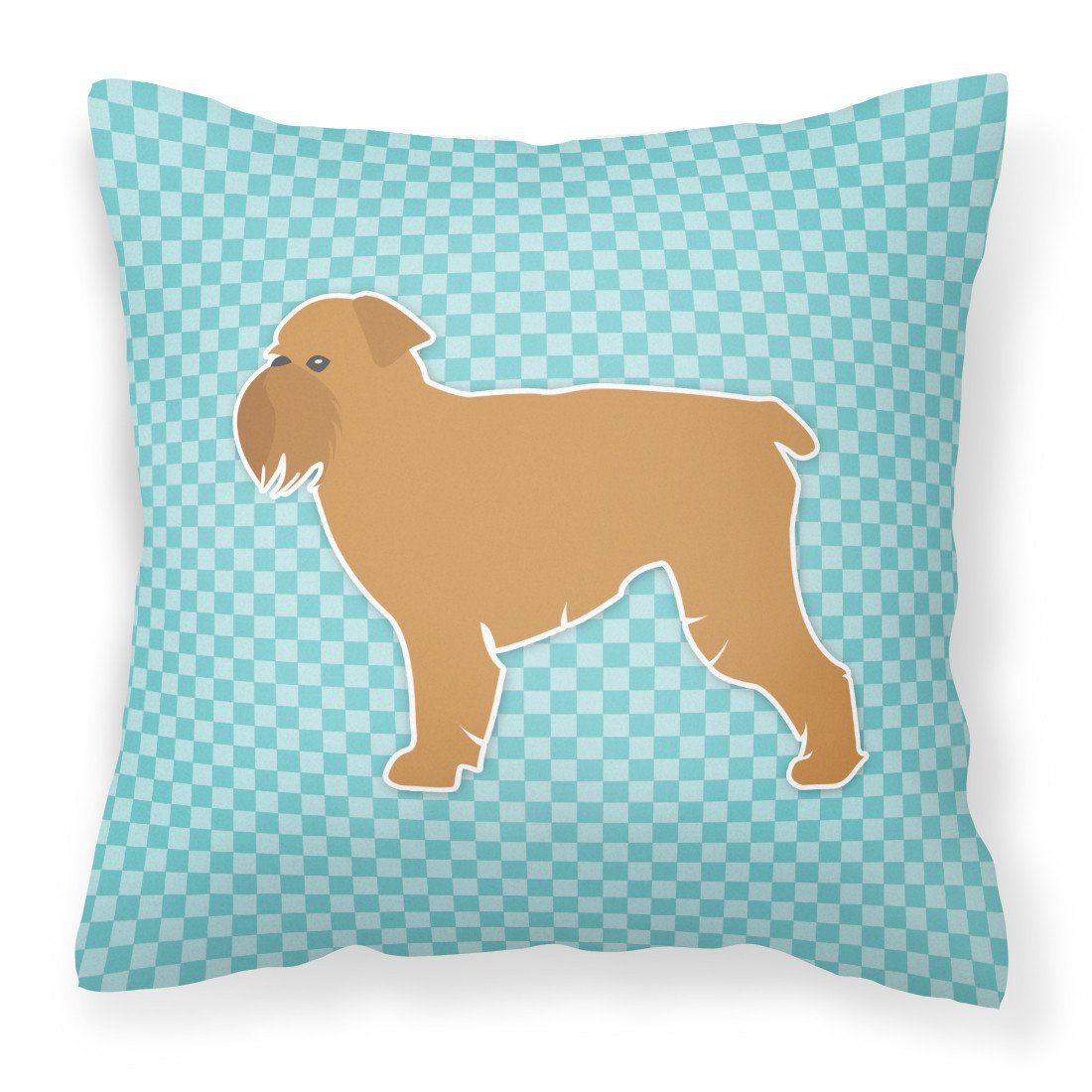Brussels Griffon Checkerboard Blue Fabric Decorative Pillow BB3740PW1818 by Caroline&#39;s Treasures