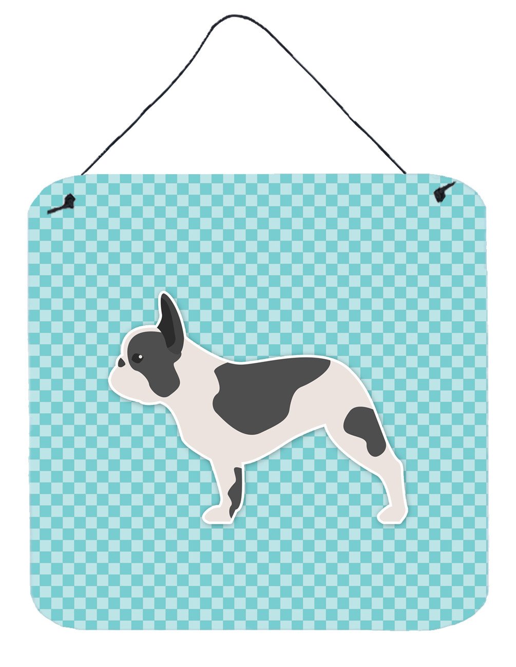 French Bulldog Checkerboard Blue Wall or Door Hanging Prints BB3741DS66 by Caroline&#39;s Treasures