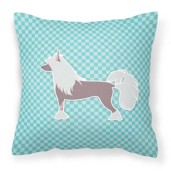 Chinese Crested Checkerboard Blue Fabric Decorative Pillow BB3743PW1818 by Caroline's Treasures