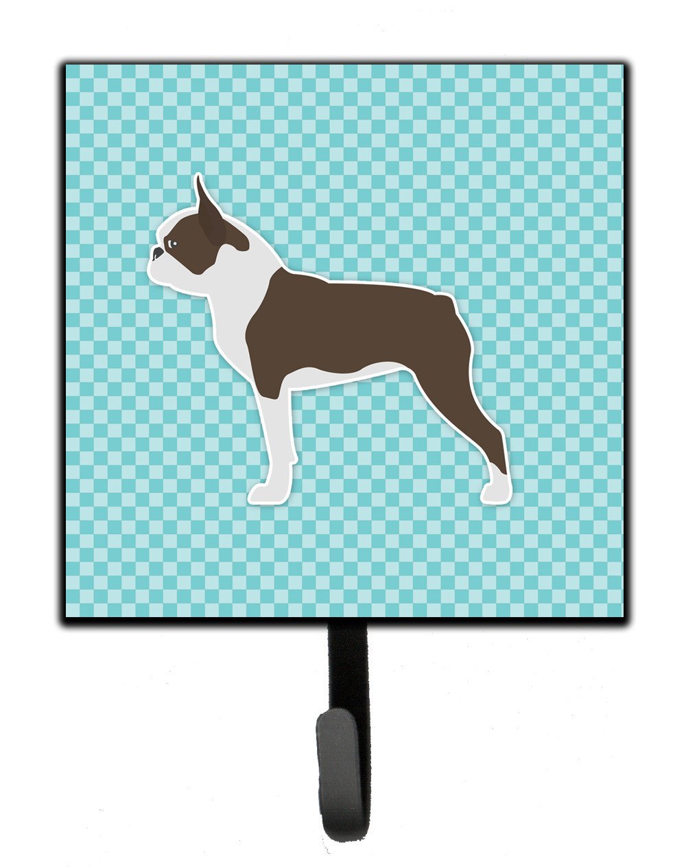 Boston Terrier Checkerboard Blue Leash or Key Holder BB3744SH4 by Caroline&#39;s Treasures
