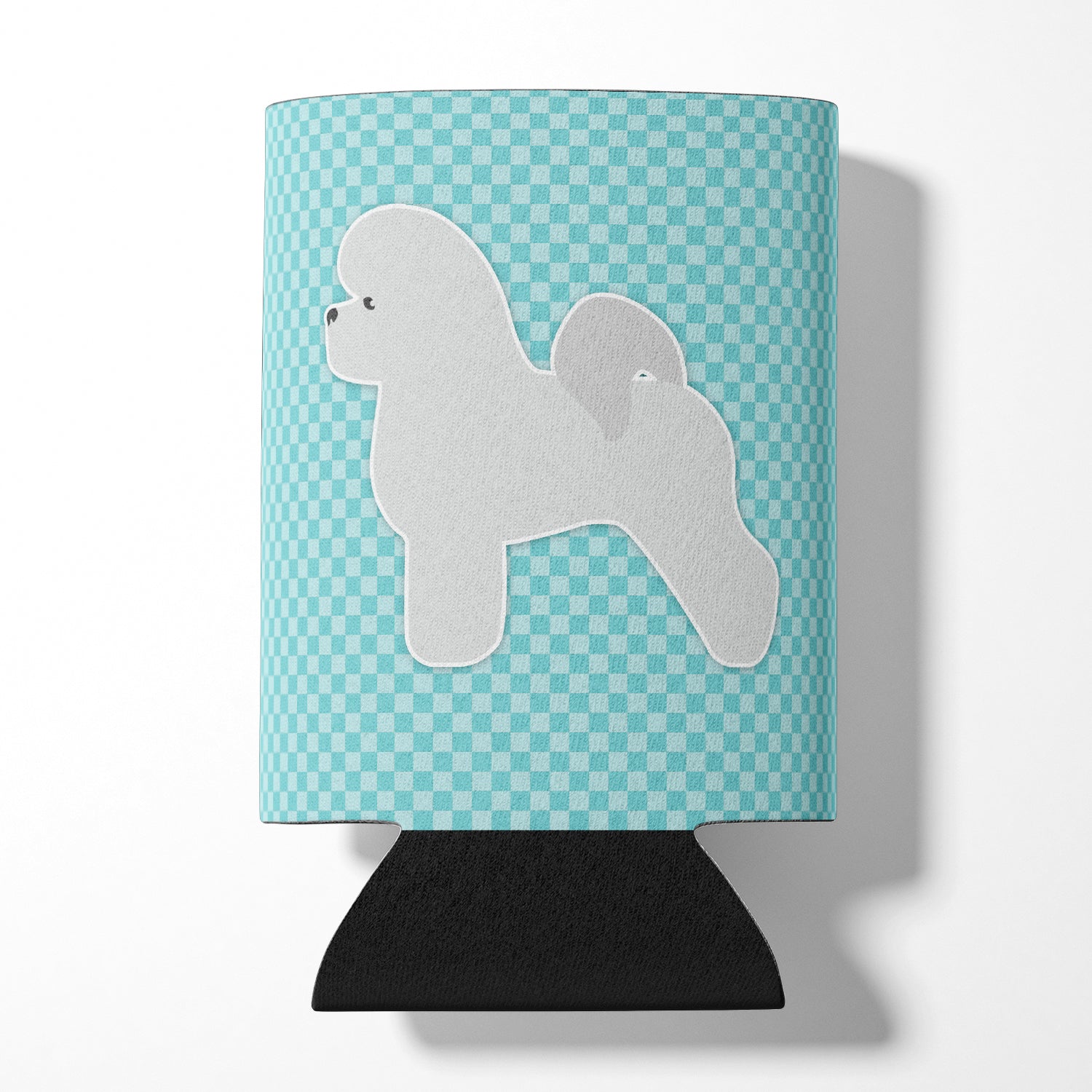 Bichon Frise Checkerboard Blue Can or Bottle Hugger BB3745CC  the-store.com.