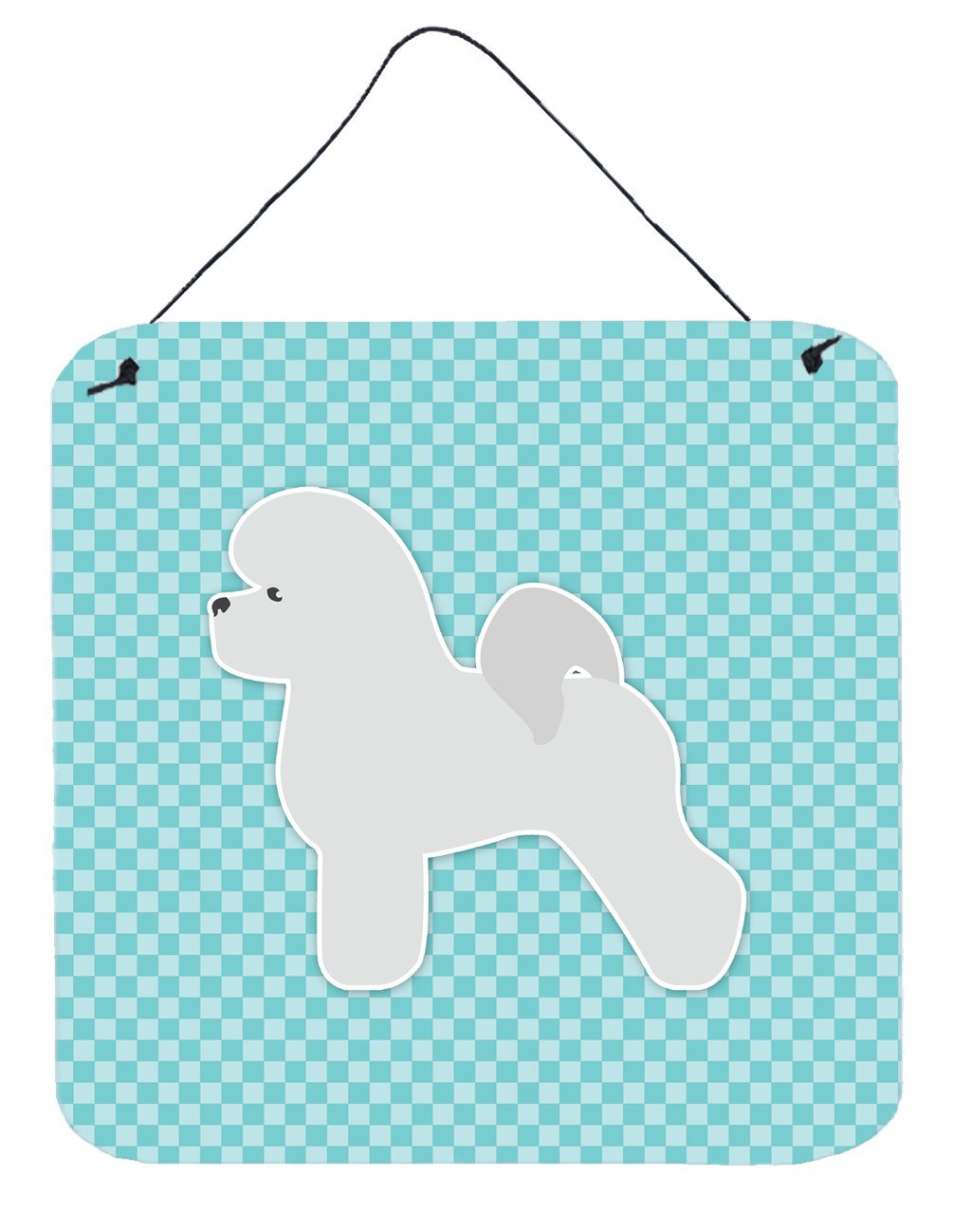 Bichon Frise Checkerboard Blue Wall or Door Hanging Prints BB3745DS66 by Caroline&#39;s Treasures