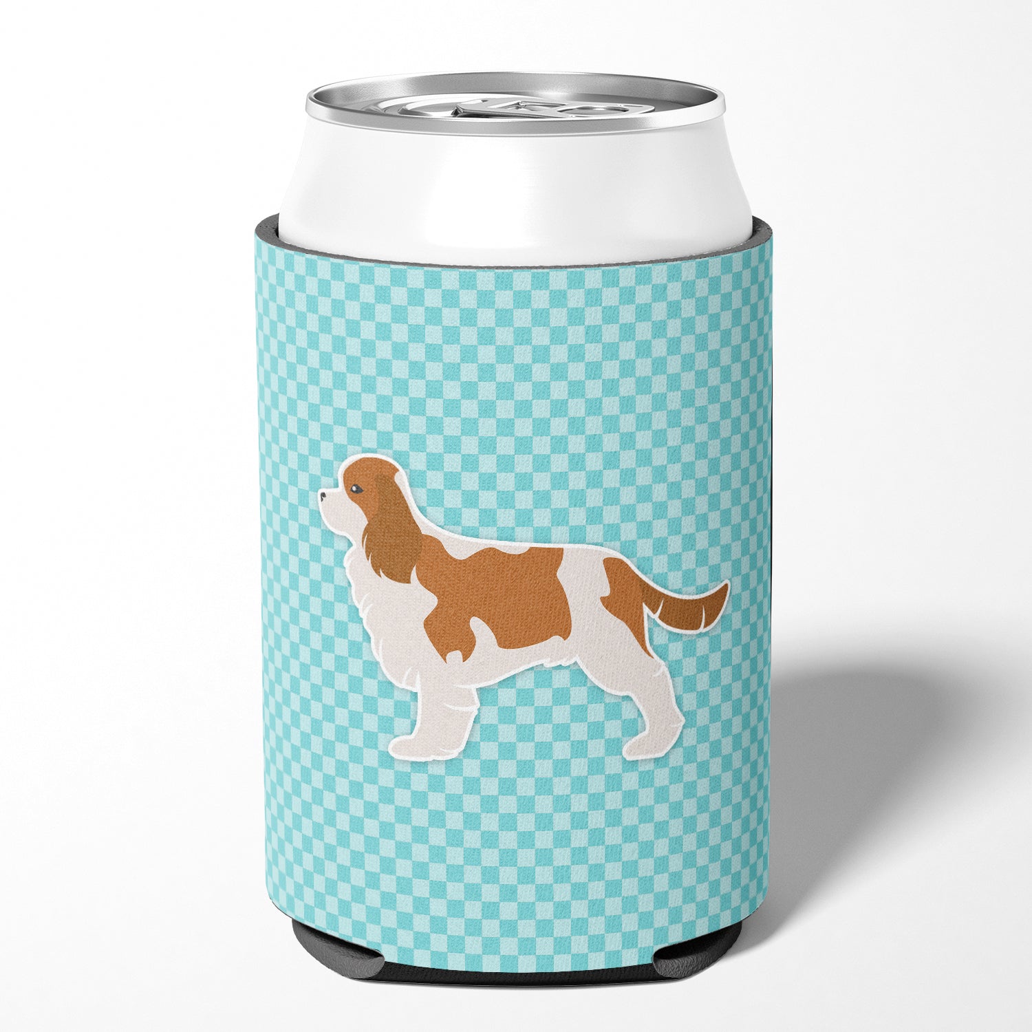 Cavalier King Charles Spaniel Checkerboard Blue Can or Bottle Hugger BB3749CC  the-store.com.