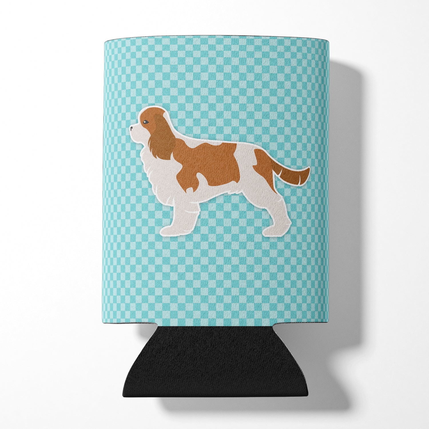 Cavalier King Charles Spaniel Checkerboard Blue Can or Bottle Hugger BB3749CC  the-store.com.