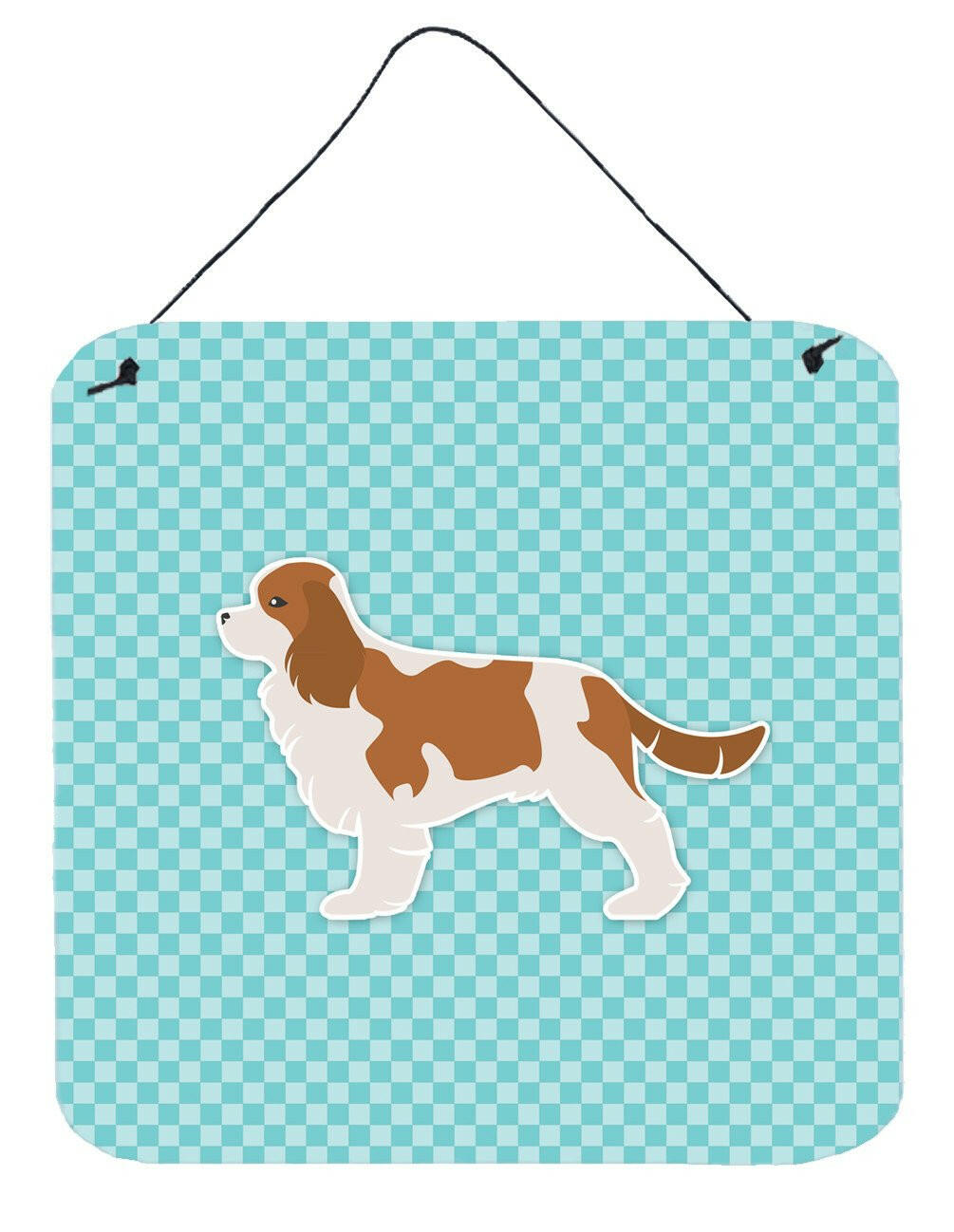 Cavalier King Charles Spaniel Checkerboard Blue Wall or Door Hanging Prints BB3749DS66 by Caroline&#39;s Treasures