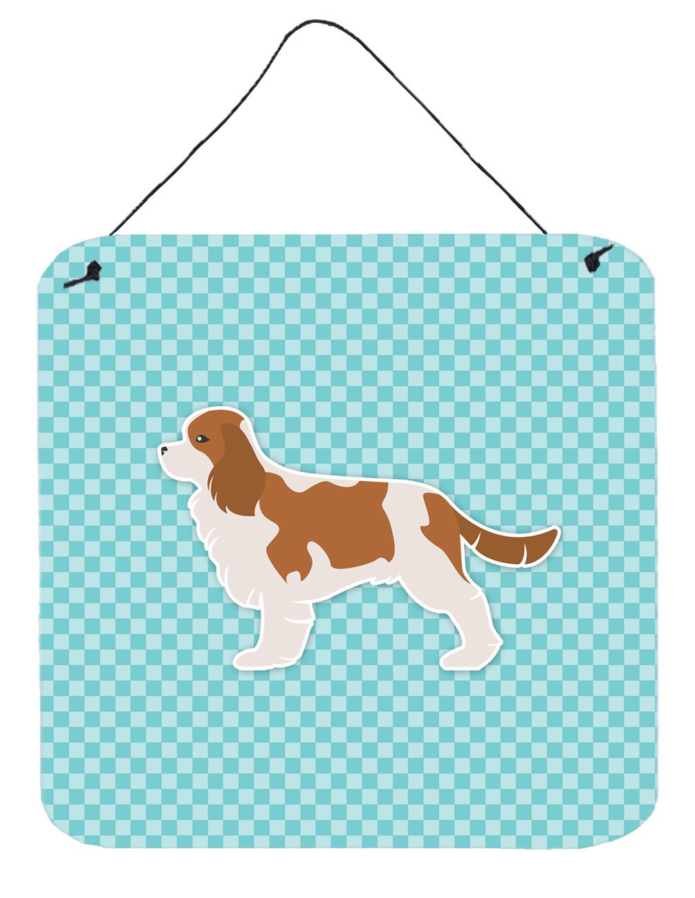 Cavalier King Charles Spaniel Checkerboard Blue Wall or Door Hanging Prints BB3749DS66 by Caroline's Treasures