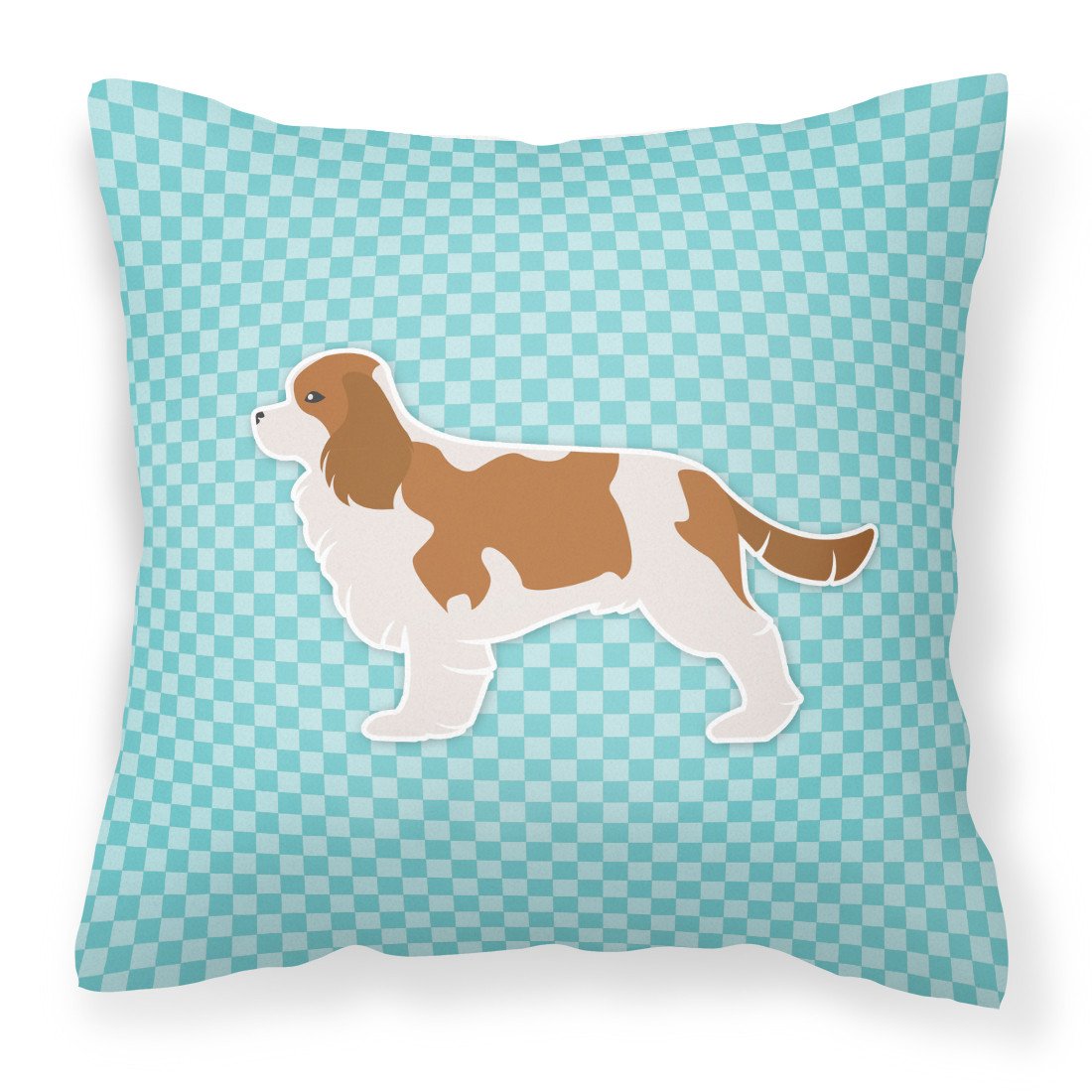Cavalier King Charles Spaniel Checkerboard Blue Fabric Decorative Pillow BB3749PW1818 by Caroline's Treasures