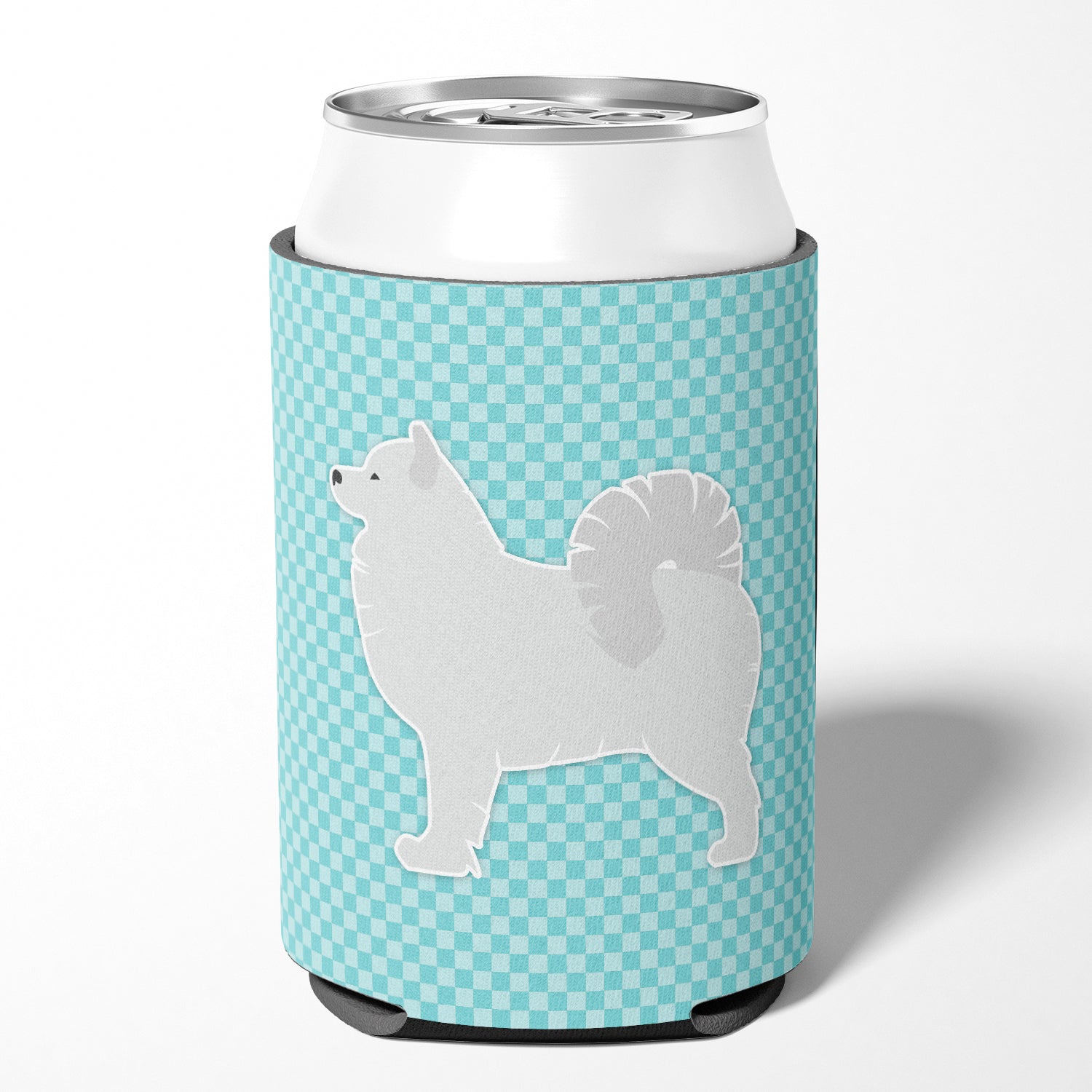 Samoyed Checkerboard Blue Can or Bottle Hugger BB3759CC  the-store.com.