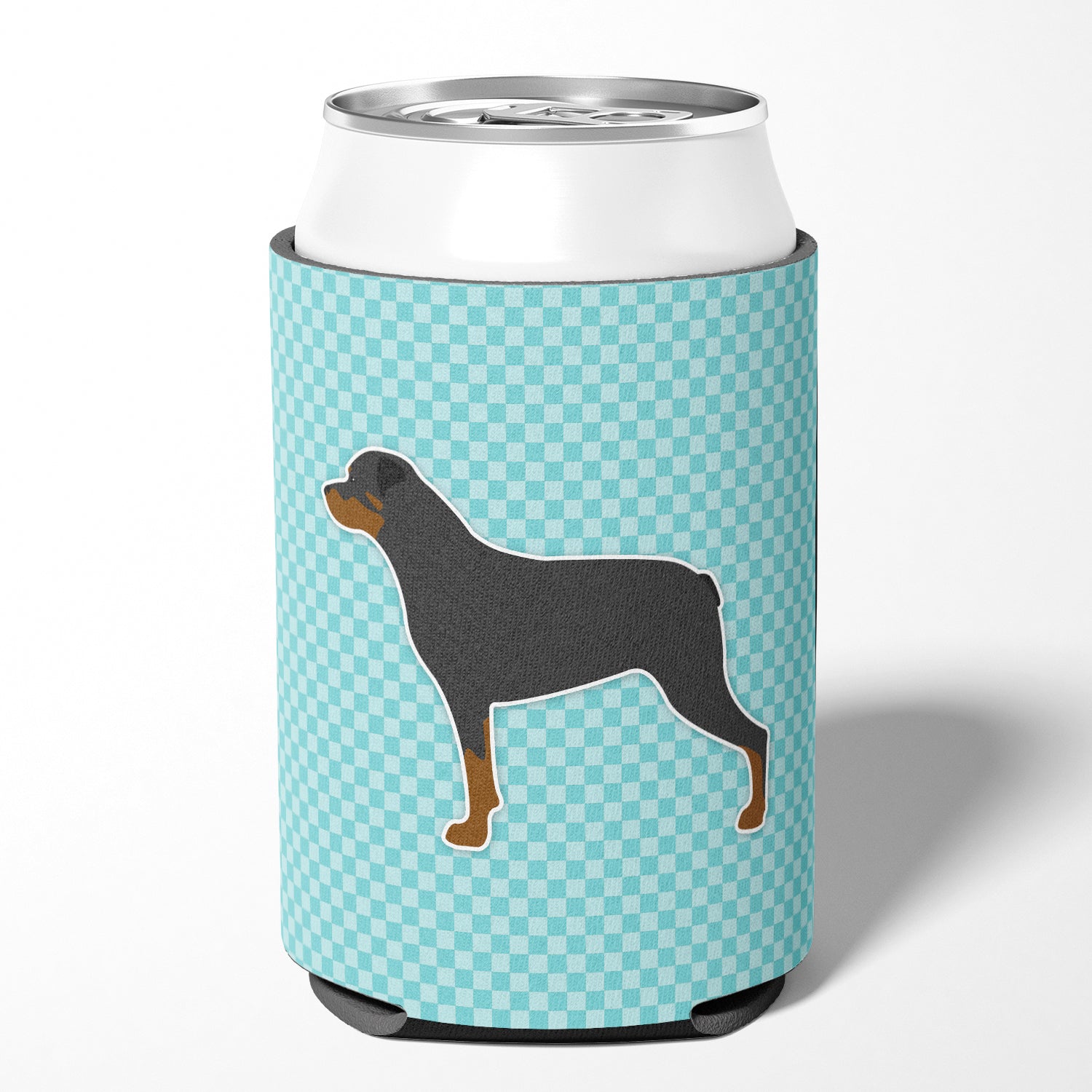 Rottweiler Checkerboard Blue Can or Bottle Hugger BB3766CC  the-store.com.