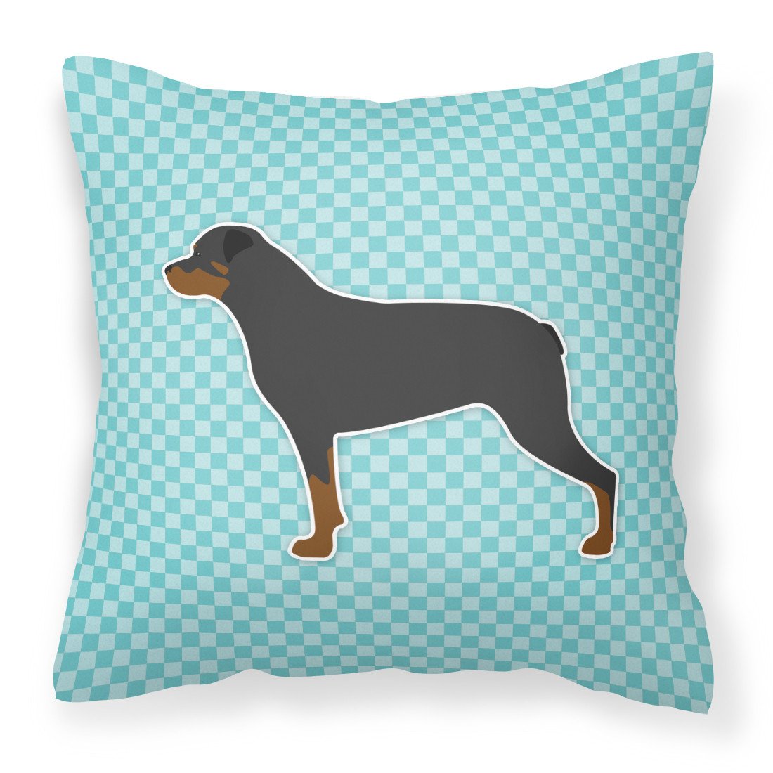 Rottweiler Checkerboard Blue Fabric Decorative Pillow BB3766PW1818 by Caroline&#39;s Treasures