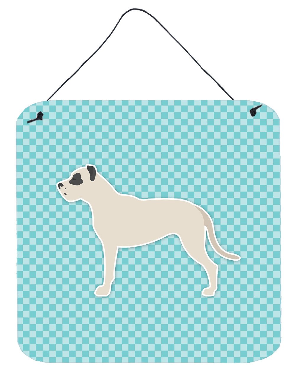 Dogo Argentino Checkerboard Blue Wall or Door Hanging Prints BB3767DS66 by Caroline's Treasures