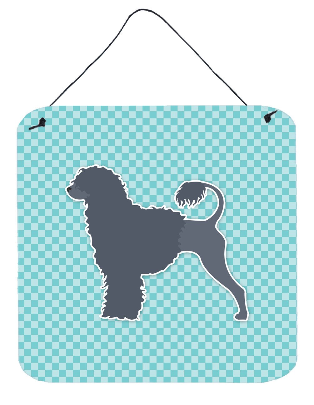Portuguese Water Dog Checkerboard Blue Wall or Door Hanging Prints BB3768DS66 by Caroline&#39;s Treasures