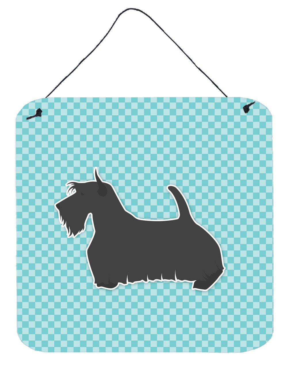 Scottish Terrier Checkerboard Blue Wall or Door Hanging Prints BB3769DS66 by Caroline&#39;s Treasures