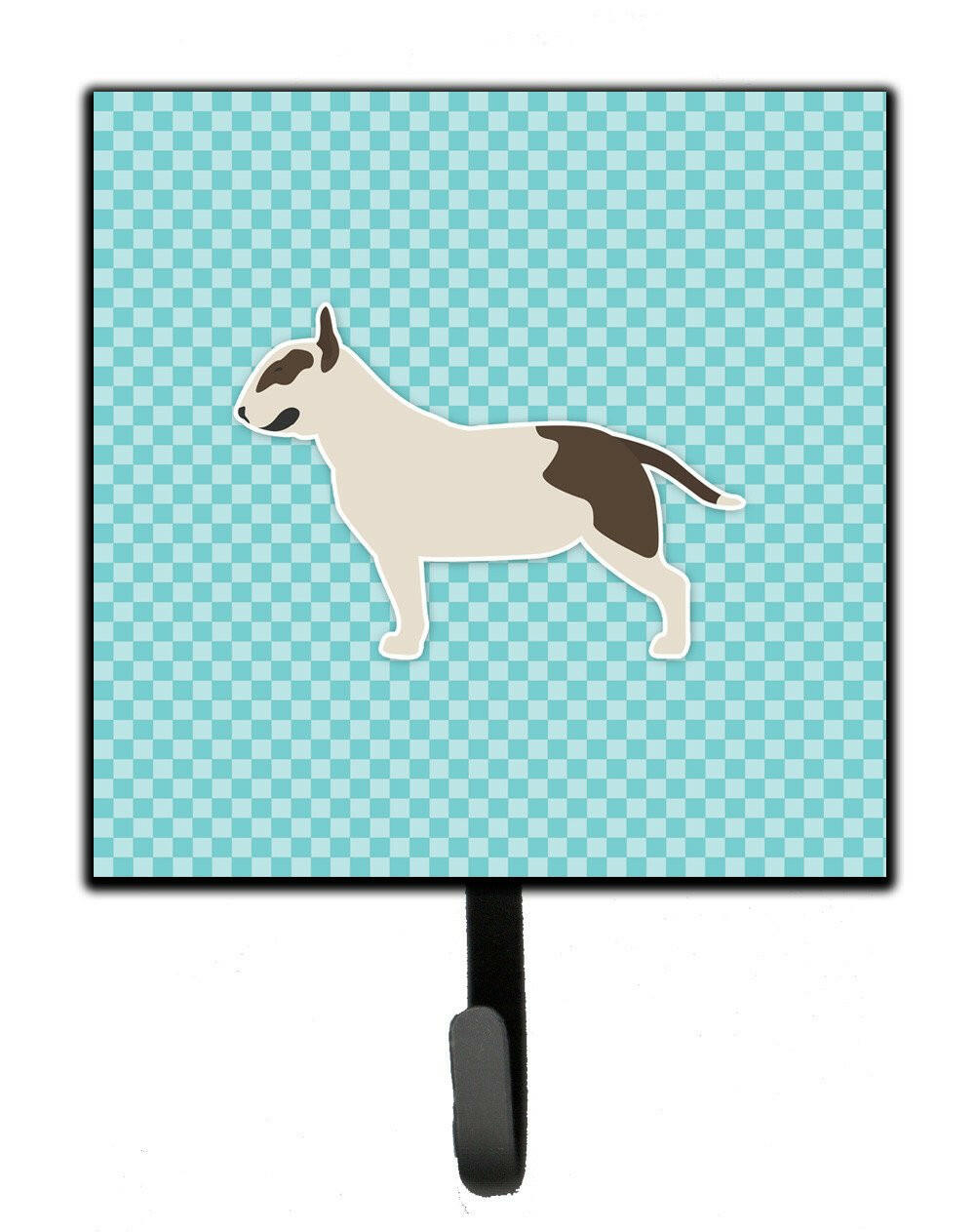 Bull Terrier Checkerboard Blue Leash or Key Holder BB3778SH4 by Caroline&#39;s Treasures