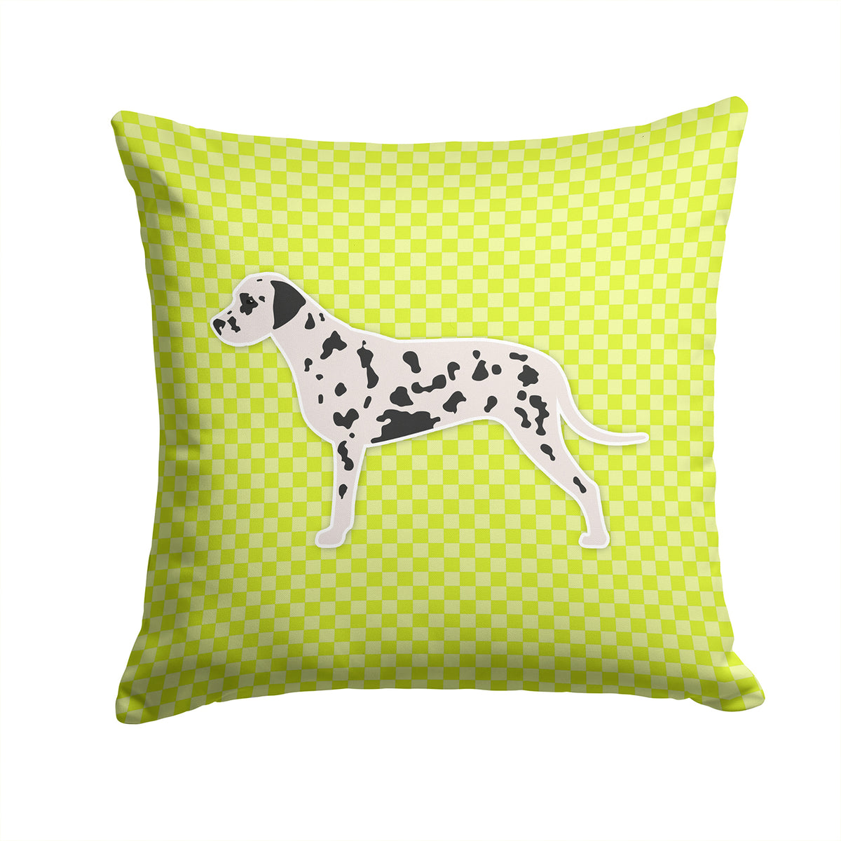 Dalmatian Checkerboard Green Fabric Decorative Pillow BB3783PW1414 - the-store.com