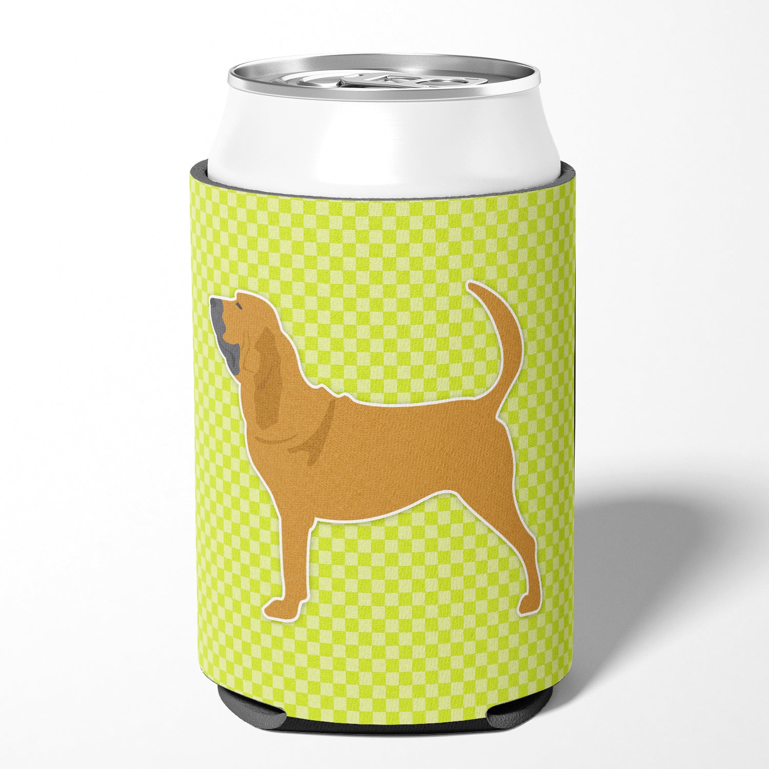Bloodhound Checkerboard Green Can or Bottle Hugger BB3784CC