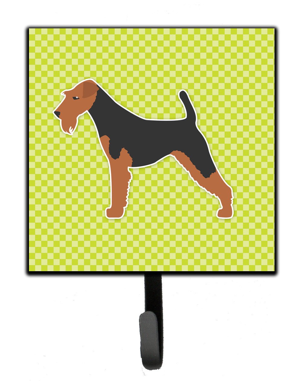 Welsh Terrier Checkerboard Green Leash or Key Holder BB3785SH4 by Caroline&#39;s Treasures