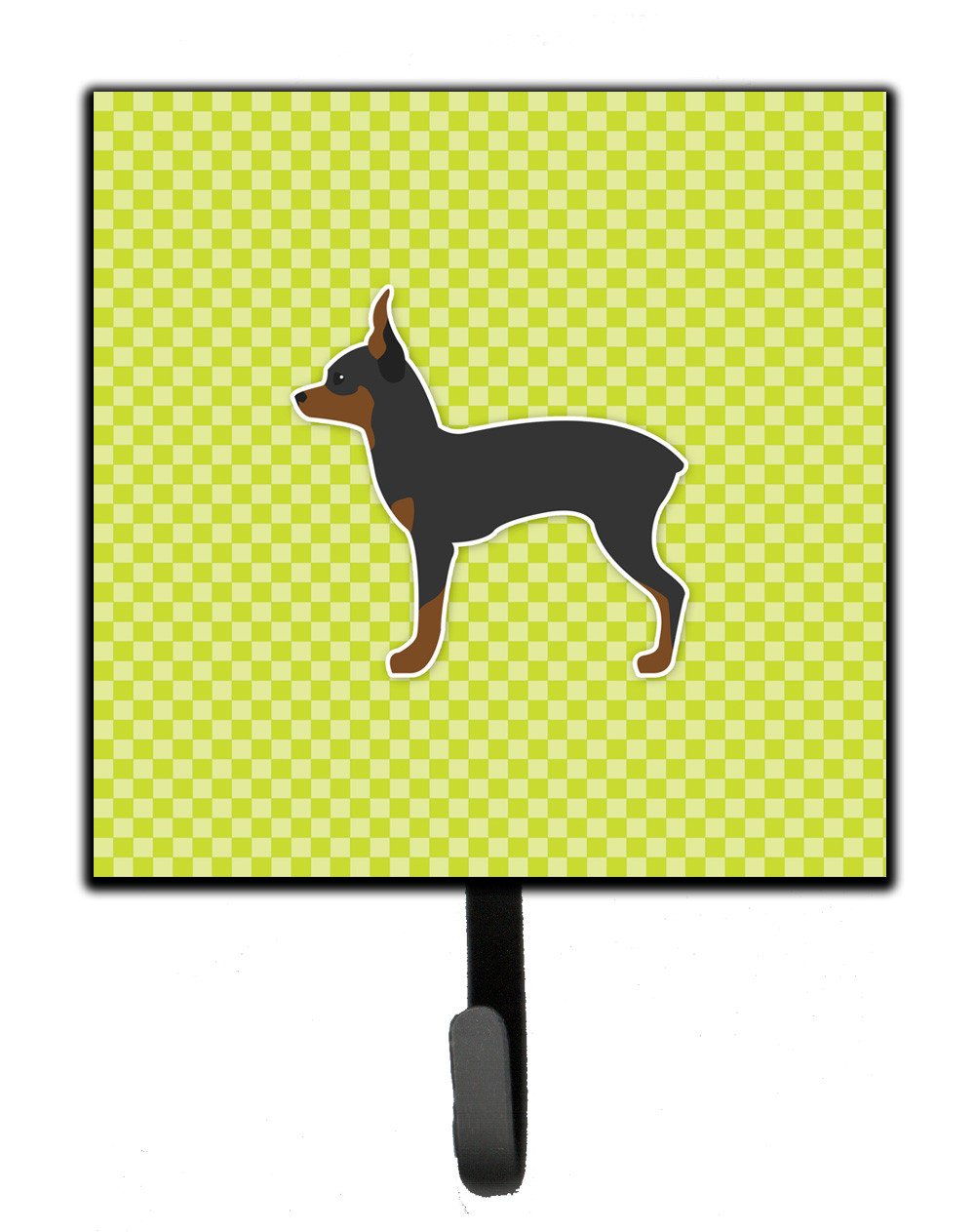 Toy Fox Terrier Checkerboard Green Leash or Key Holder BB3787SH4 by Caroline&#39;s Treasures