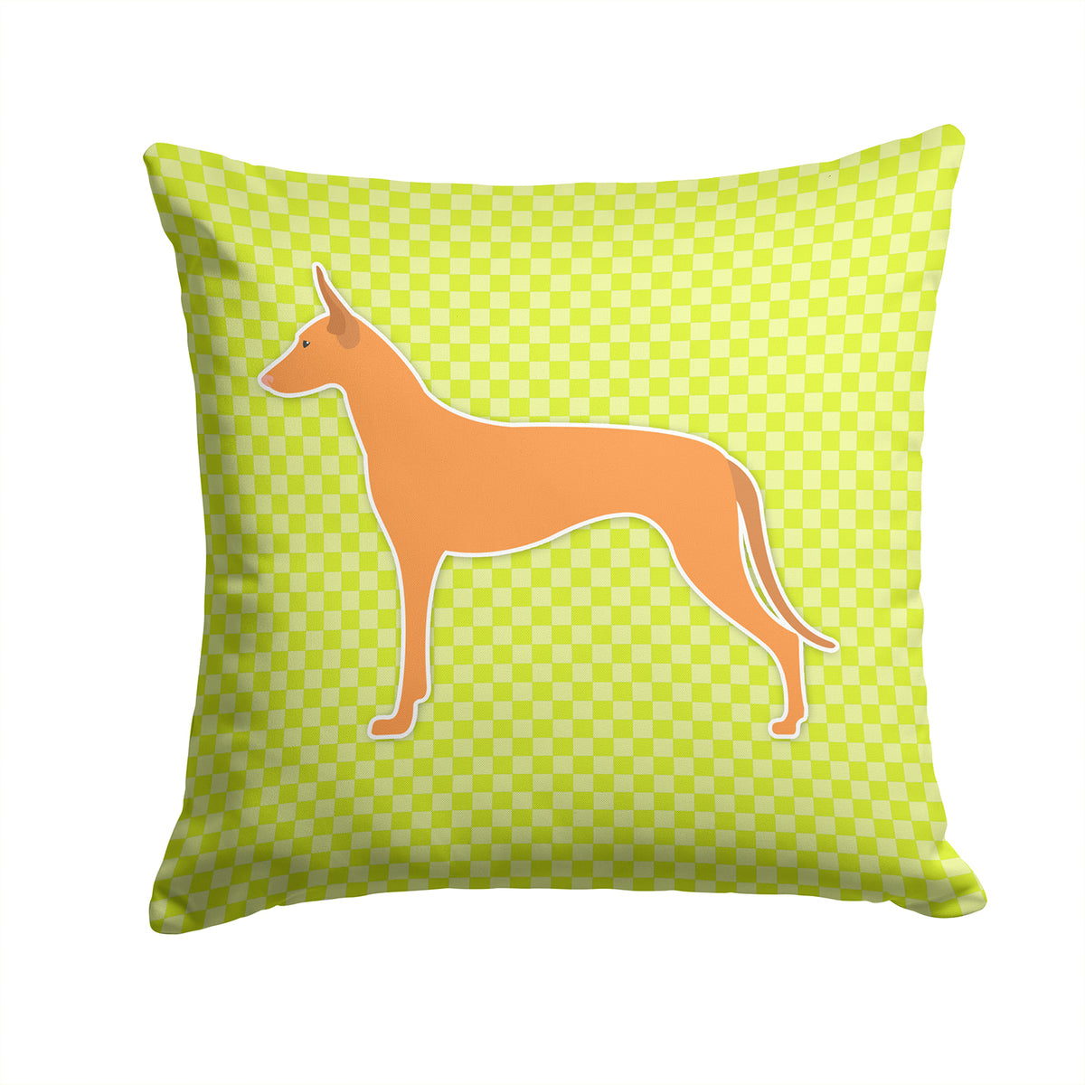 Pharaoh Hound Checkerboard Green Fabric Decorative Pillow BB3788PW1414 - the-store.com