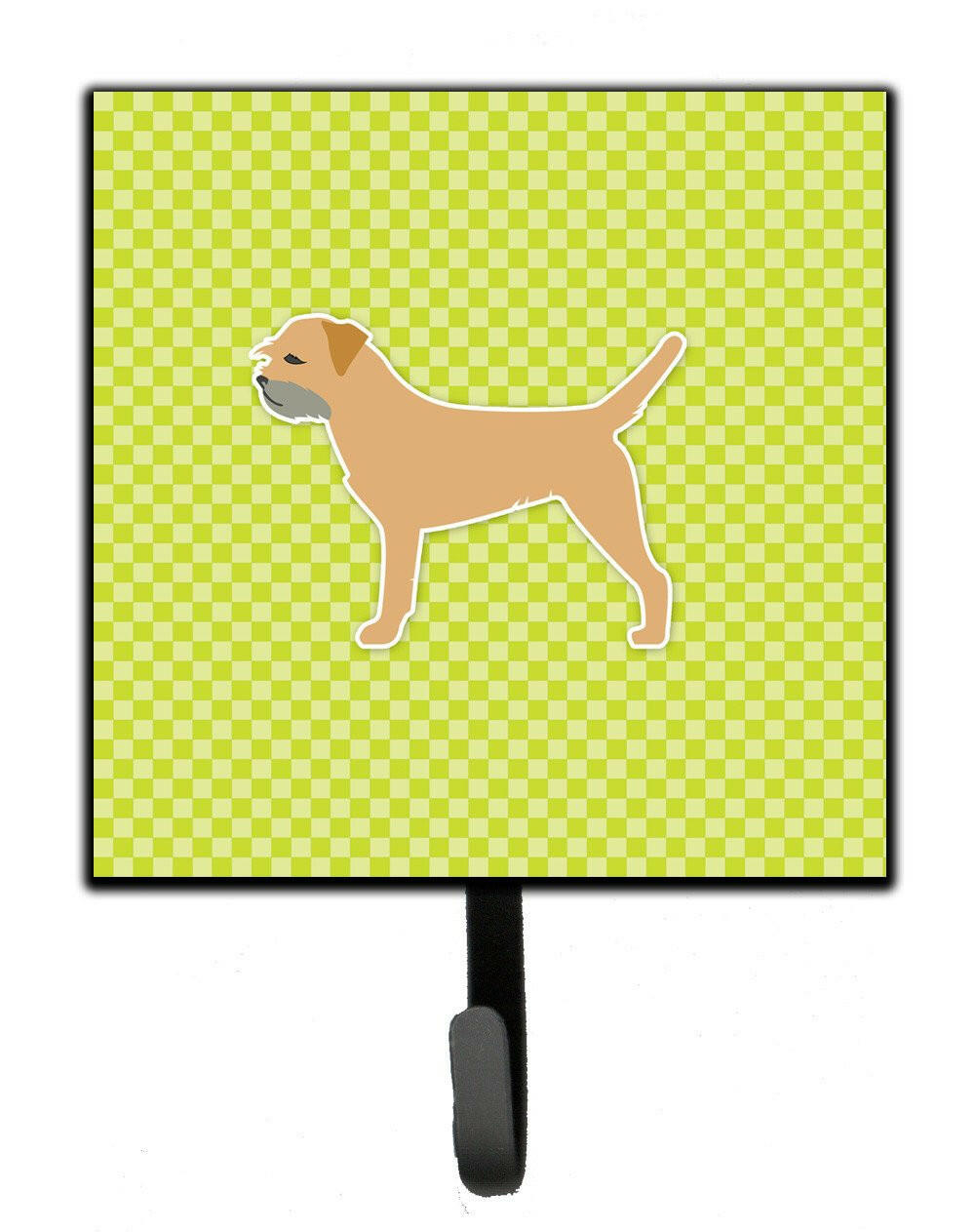 Border Terrier Checkerboard Green Leash or Key Holder BB3789SH4 by Caroline&#39;s Treasures