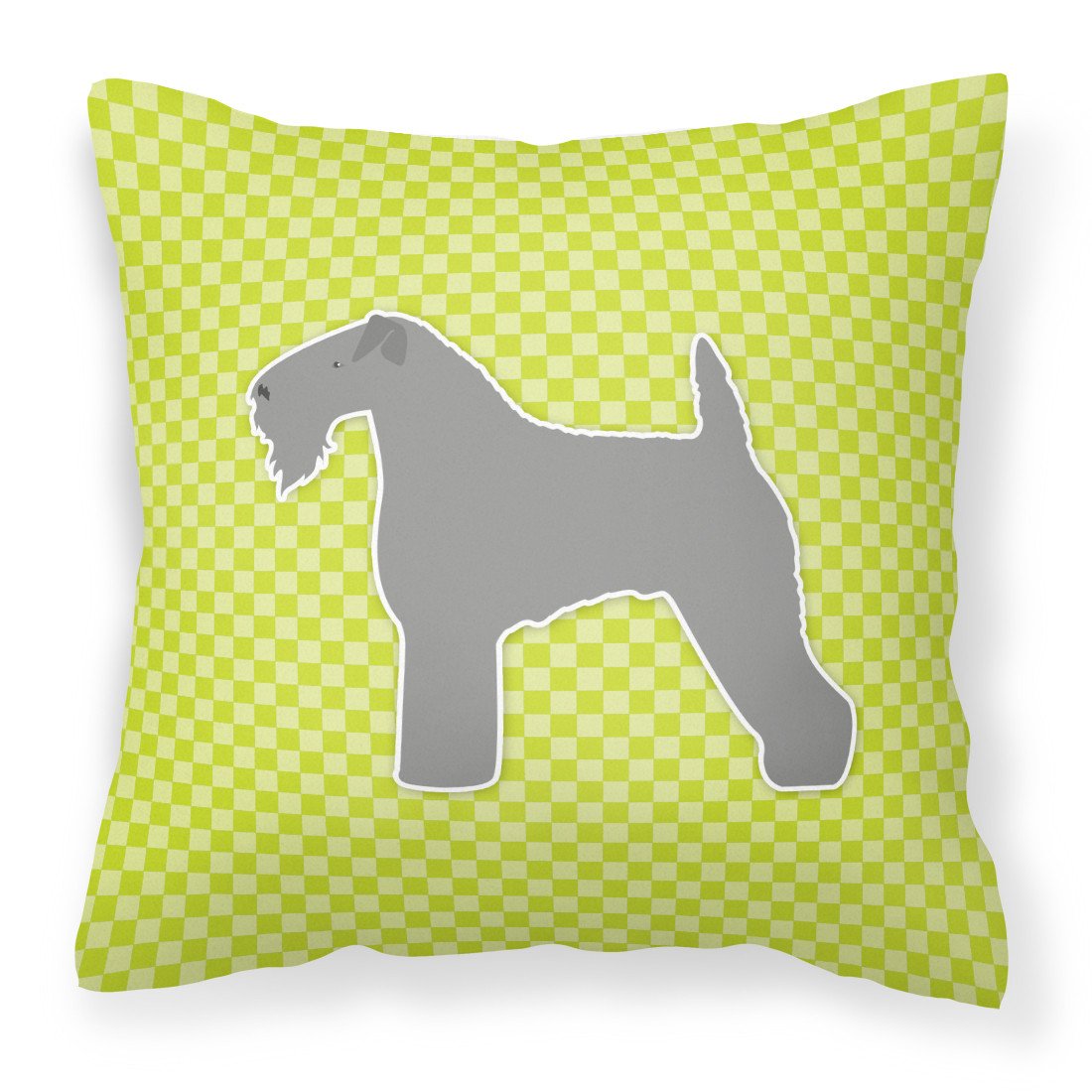 Kerry Blue Terrier Checkerboard Green Fabric Decorative Pillow BB3792PW1818 by Caroline&#39;s Treasures