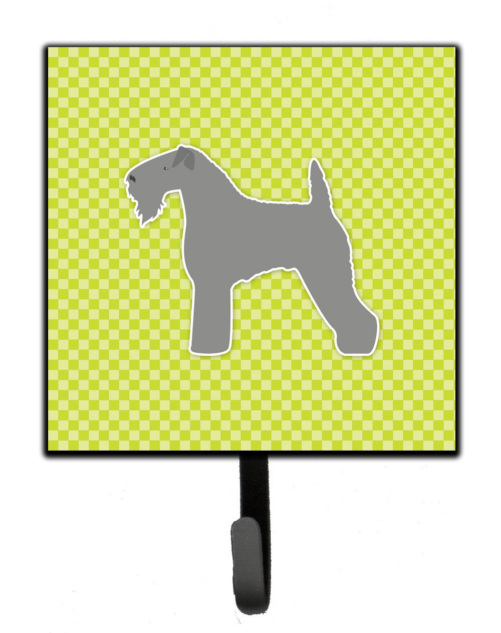 Kerry Blue Terrier Checkerboard Green Leash or Key Holder BB3792SH4 by Caroline&#39;s Treasures