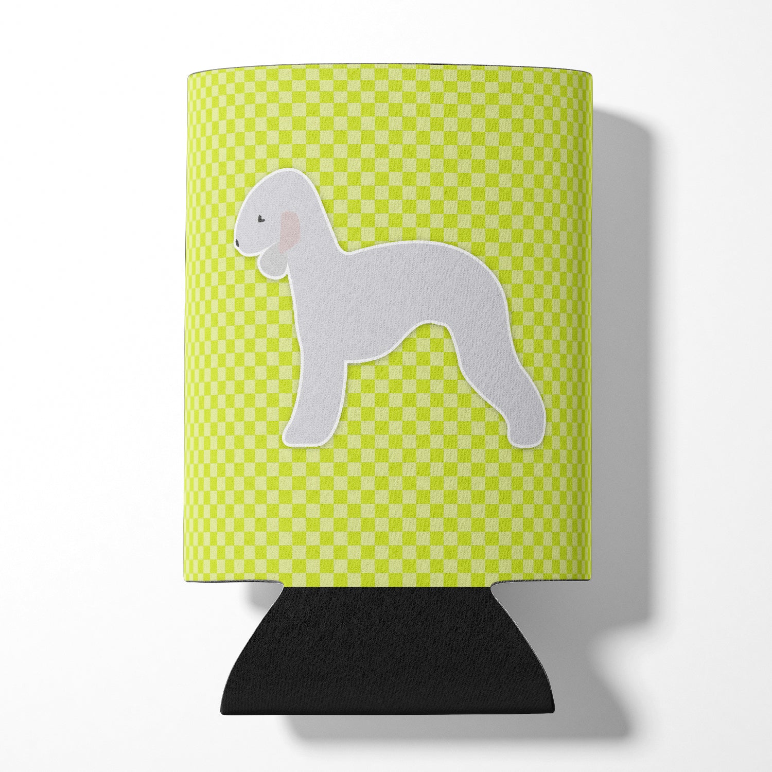 Bedlington Terrier Checkerboard Vert Canette ou porte-bouteille BB3794CC