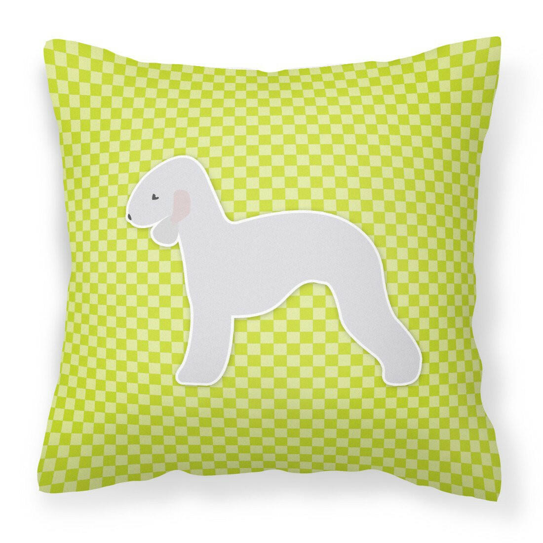 Bedlington Terrier Checkerboard Green Fabric Decorative Pillow BB3794PW1818 by Caroline's Treasures