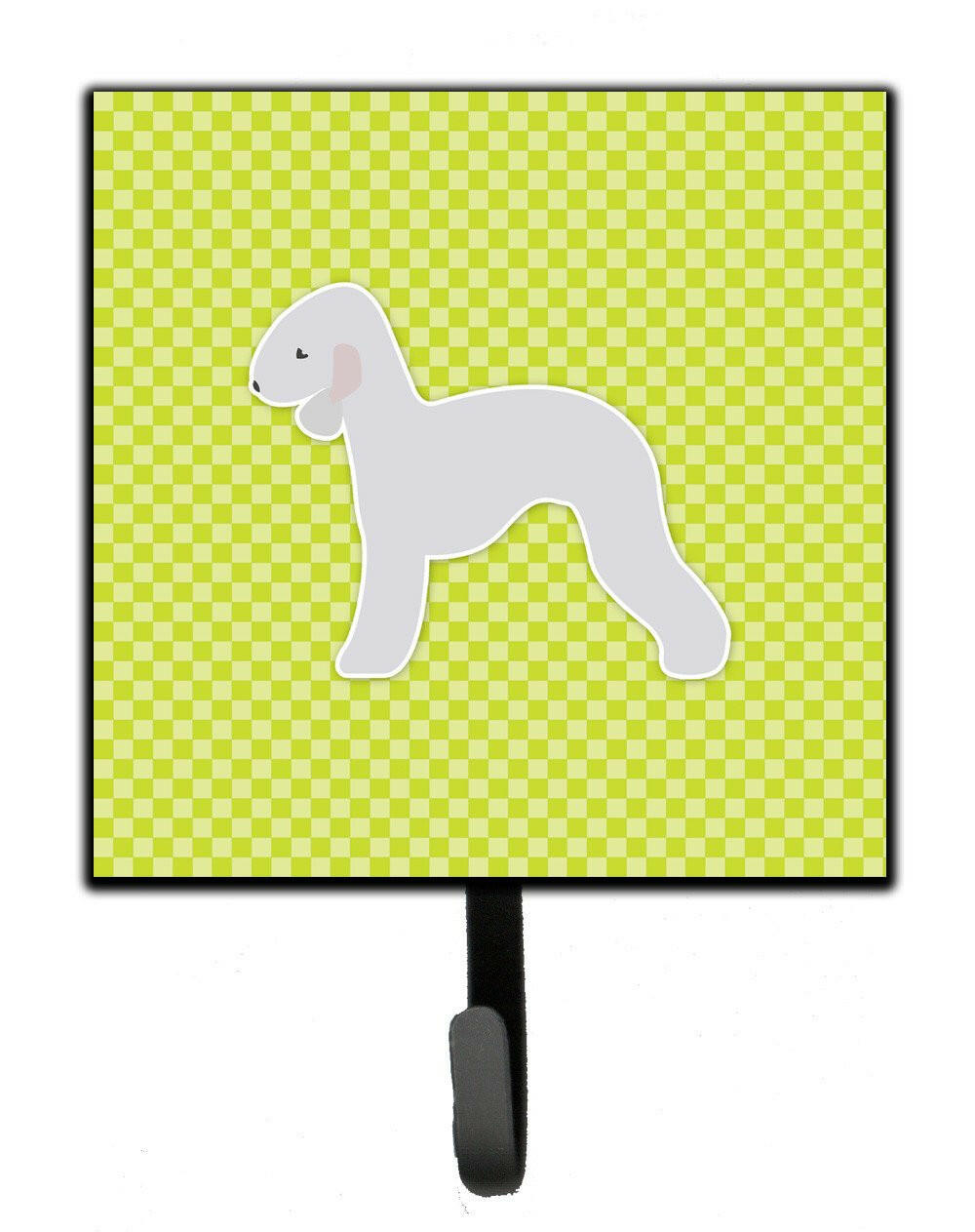 Bedlington Terrier Checkerboard Green Leash or Key Holder BB3794SH4 by Caroline&#39;s Treasures