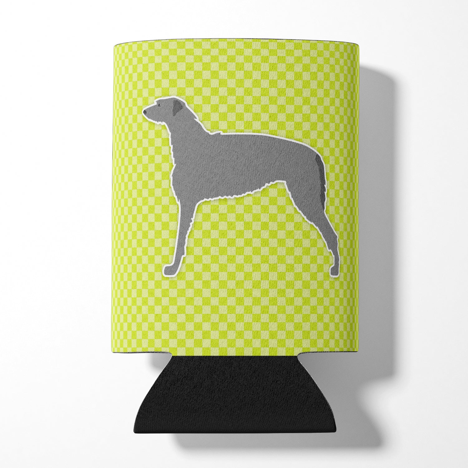 Scottish Deerhound Checkerboard Green Can or Bottle Hugger BB3796CC  the-store.com.
