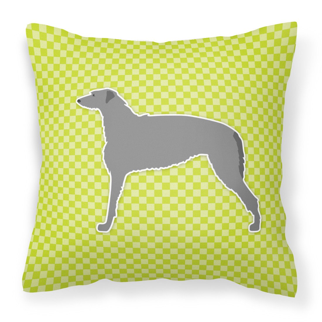 Scottish Deerhound Checkerboard Green Fabric Decorative Pillow BB3796PW1818 by Caroline&#39;s Treasures