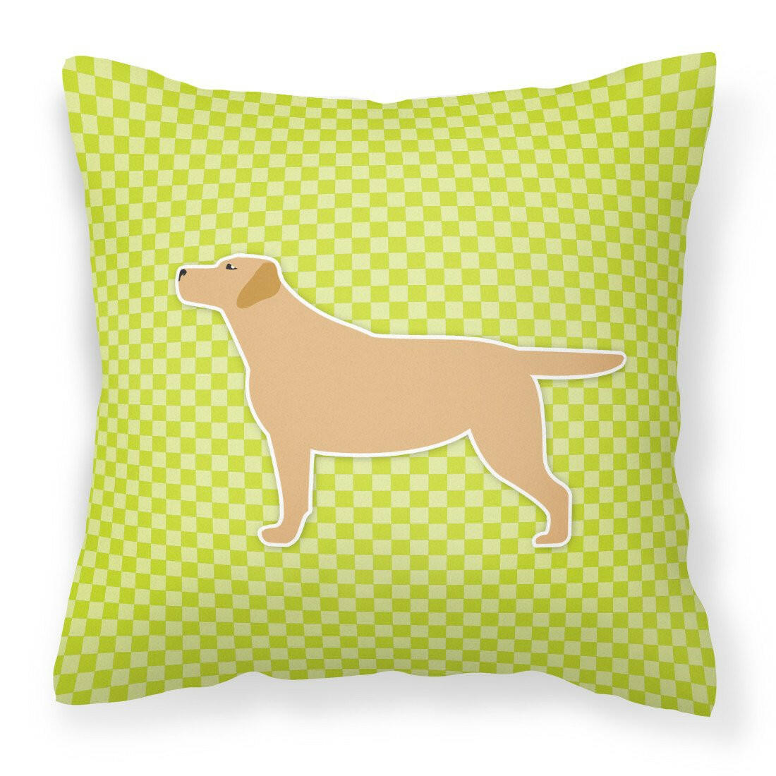 Yellow Labrador Retriever Checkerboard Green Fabric Decorative Pillow BB3797PW1818 by Caroline's Treasures