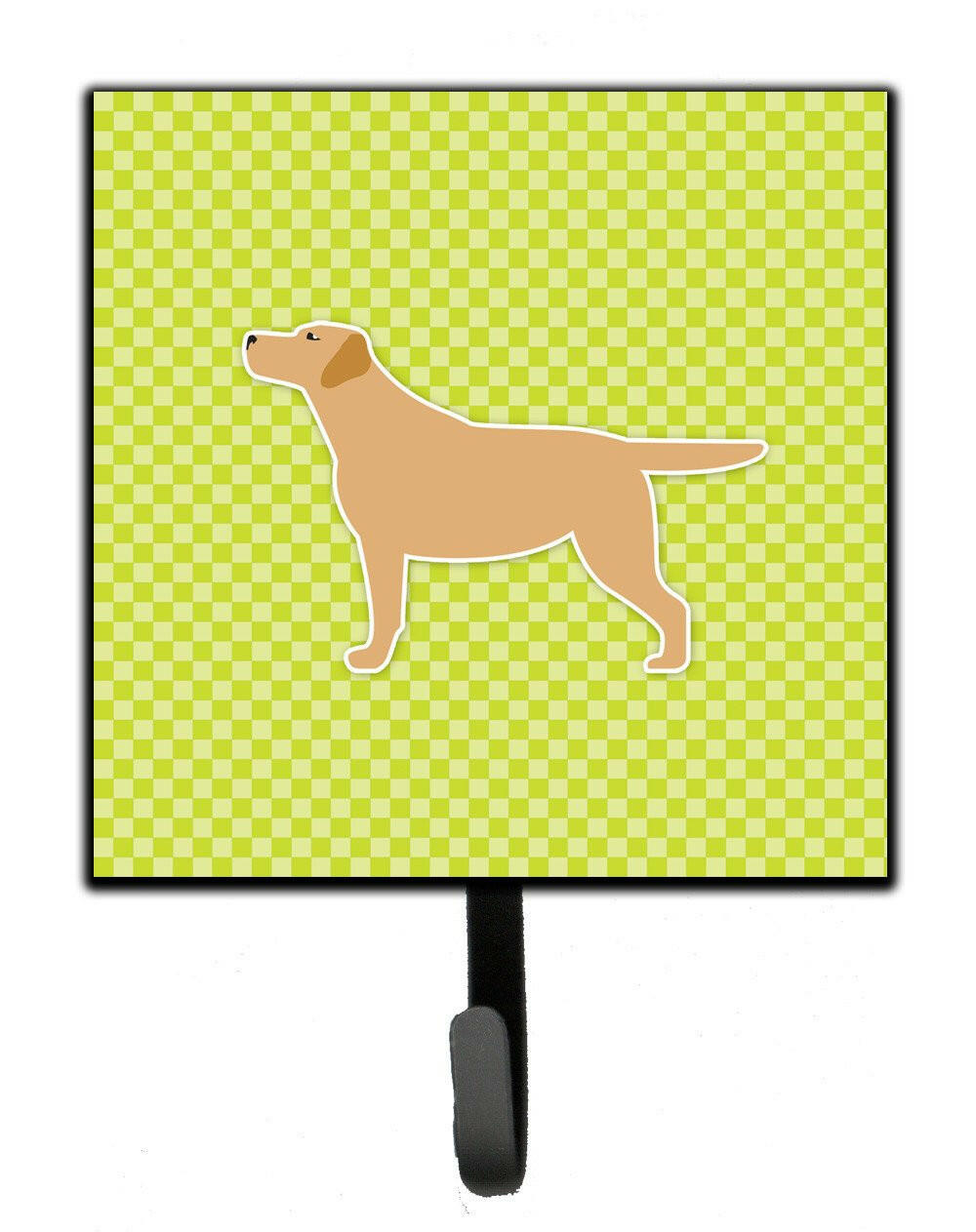 Yellow Labrador Retriever Checkerboard Green Leash or Key Holder BB3797SH4 by Caroline&#39;s Treasures