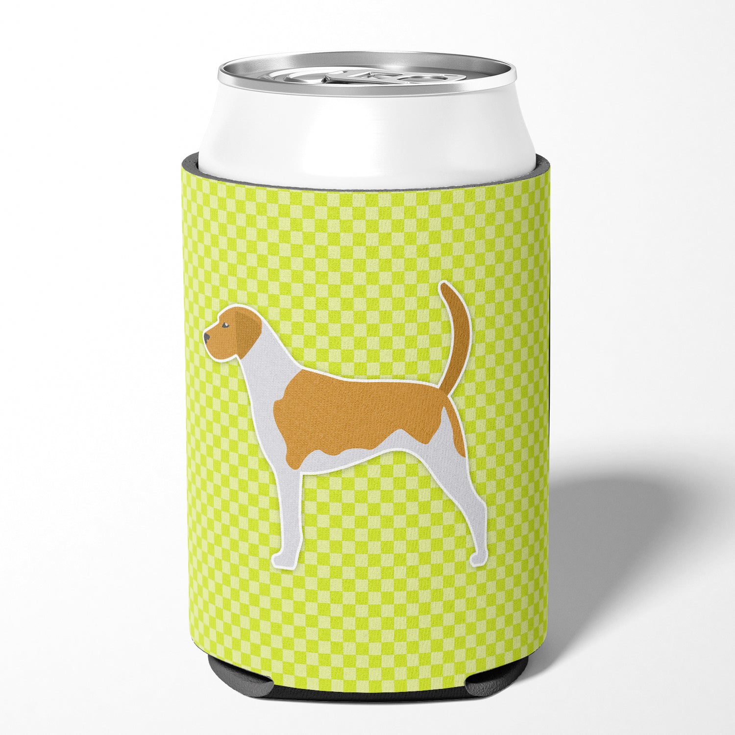 American Foxhound Checkerboard Green Can or Bottle Hugger BB3798CC