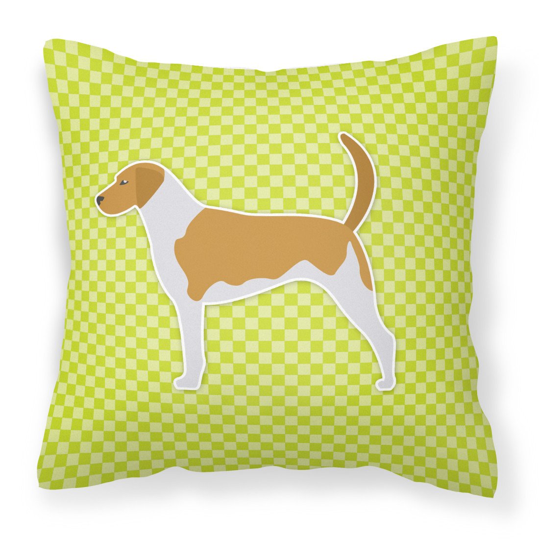 American Foxhound Checkerboard Green Fabric Decorative Pillow BB3798PW1818 by Caroline&#39;s Treasures