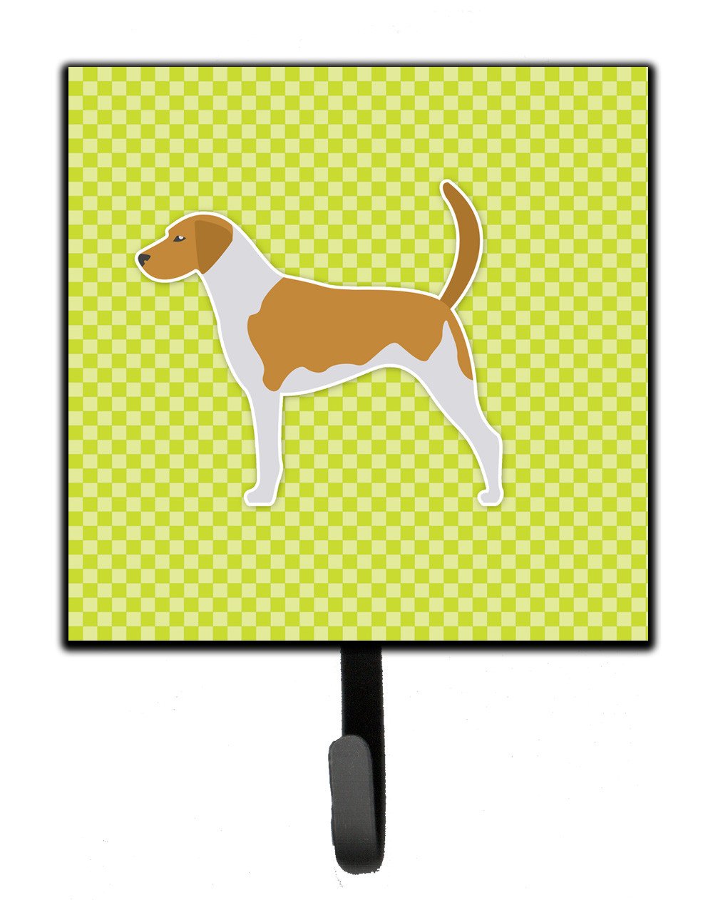American Foxhound Checkerboard Green Leash or Key Holder BB3798SH4 by Caroline&#39;s Treasures