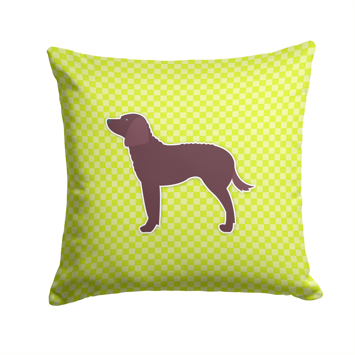 American Water Spaniel Checkerboard Green Fabric Decorative Pillow BB3801PW1414 - the-store.com