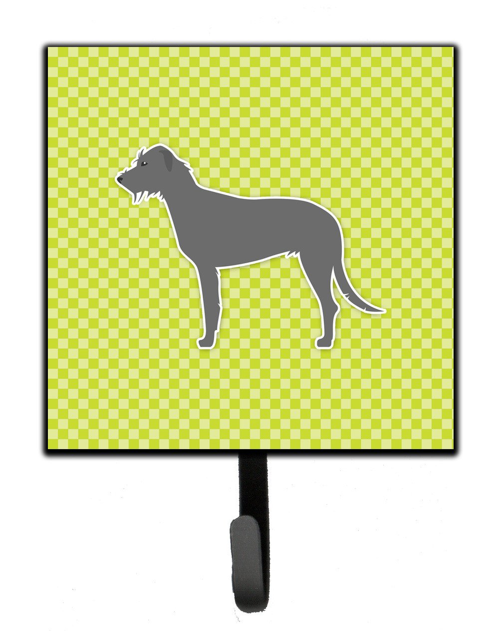 Irish Wolfhound Checkerboard Green Leash or Key Holder BB3803SH4 by Caroline&#39;s Treasures