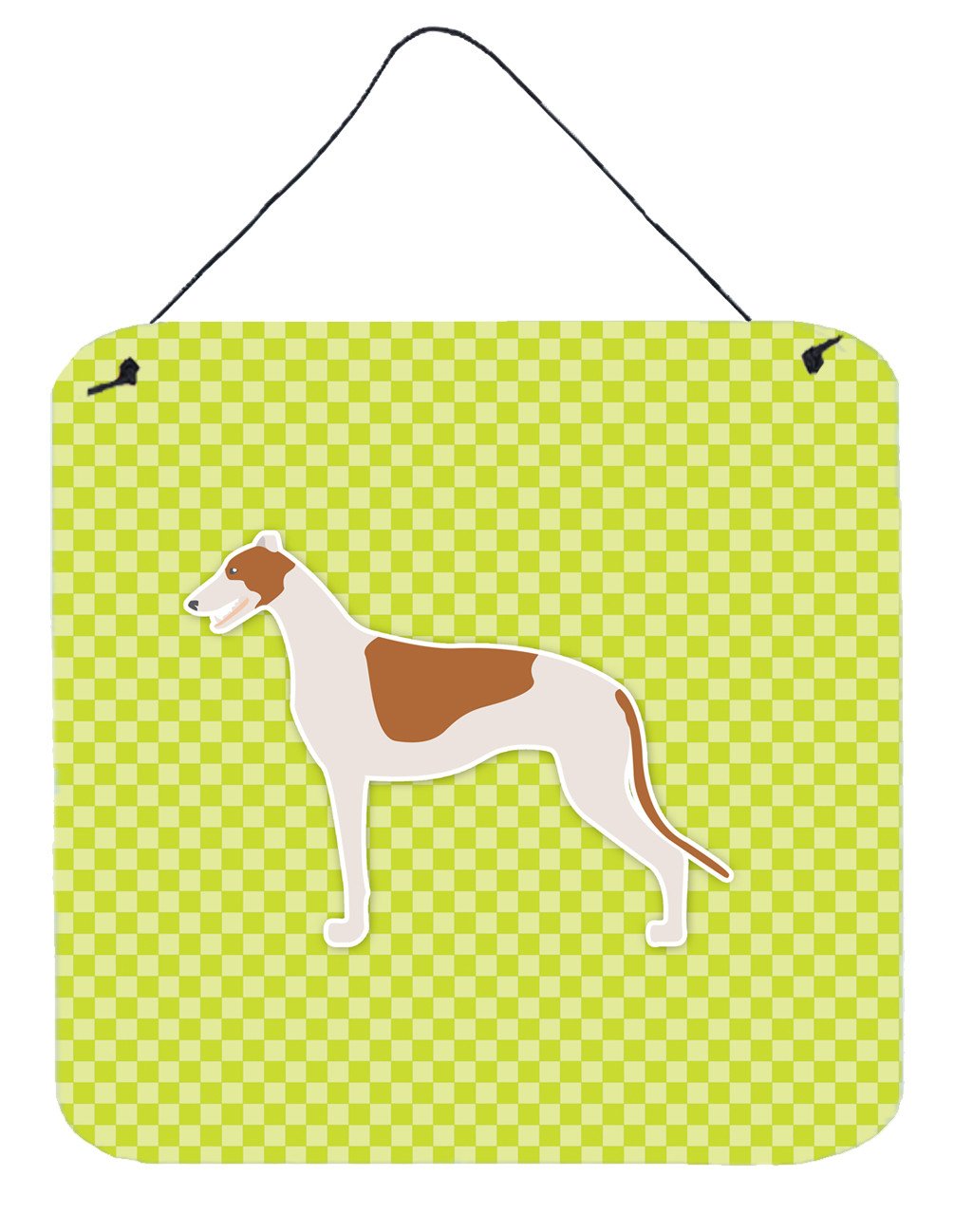 Greyhound Checkerboard Green Wall or Door Hanging Prints BB3805DS66 by Caroline&#39;s Treasures