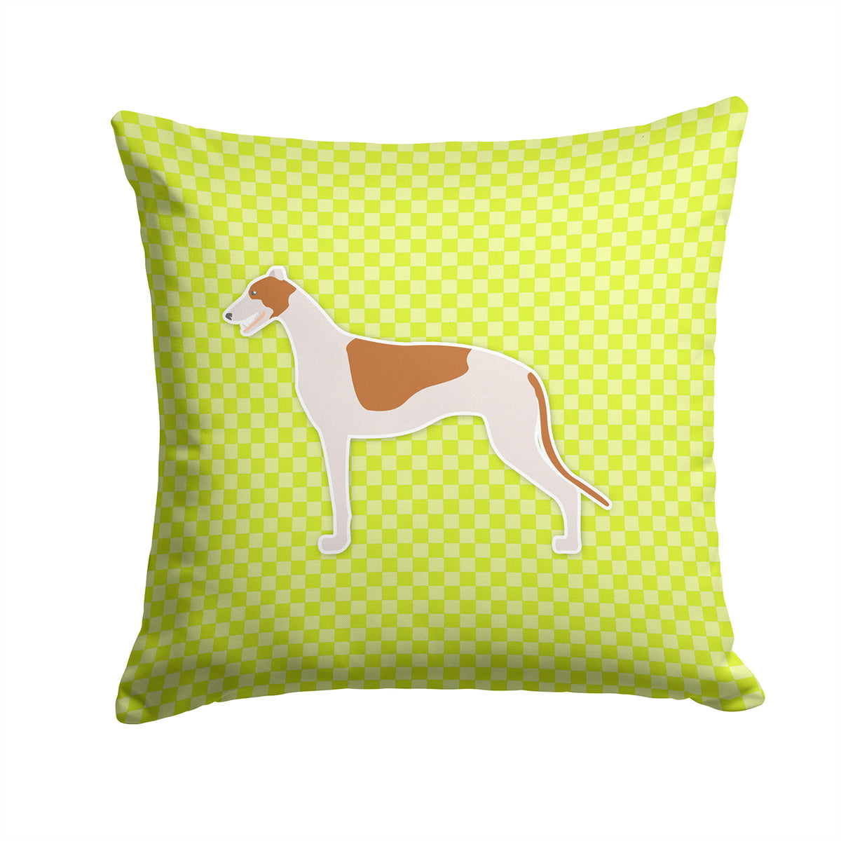 Greyhound Checkerboard Green Fabric Decorative Pillow BB3805PW1414 - the-store.com