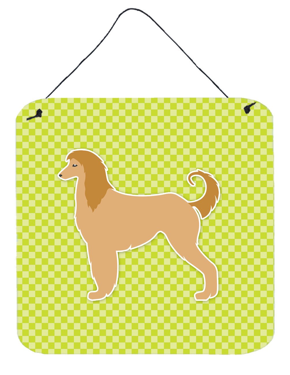 Afghan Hound Checkerboard Green Wall or Door Hanging Prints BB3806DS66 by Caroline&#39;s Treasures