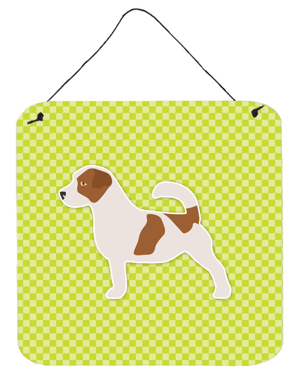 Jack Russell Terrier Checkerboard Green Wall or Door Hanging Prints BB3807DS66 by Caroline&#39;s Treasures